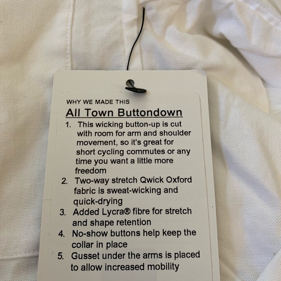 Lululemon all town button down white long sleeve - Picture 4 of 6